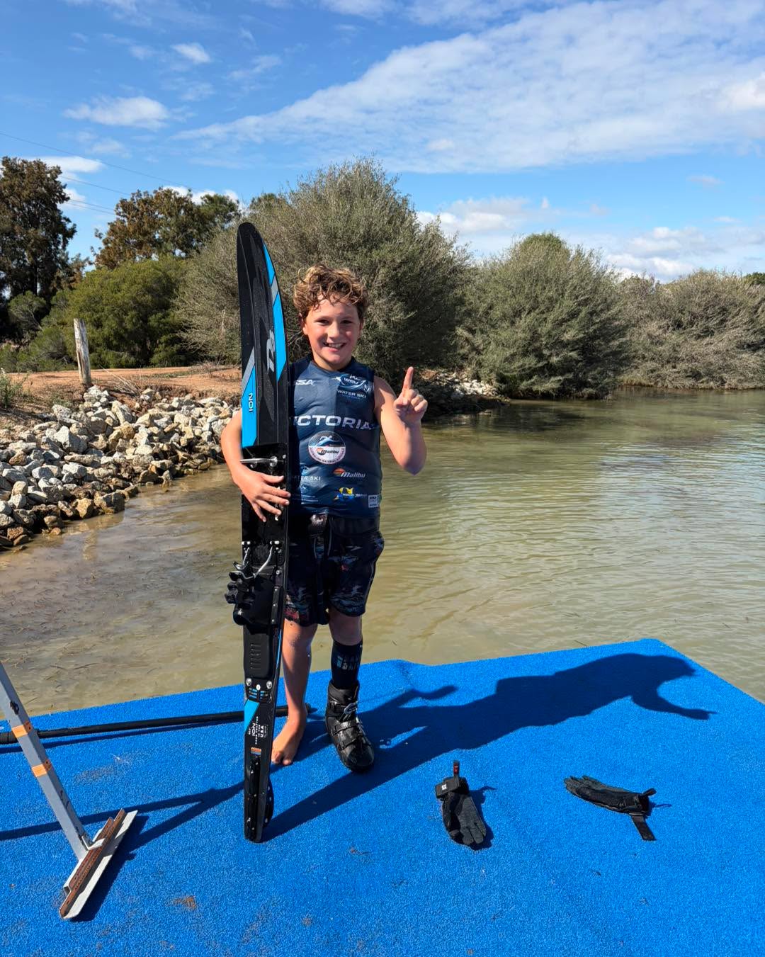 Congratulations Jack Davis our under 10 2026 slalom, trick and overall winner 
🥇 🥇 🥇 
 #winnerwinner
#malibuboatsaustralia 
#australiannationalchampion